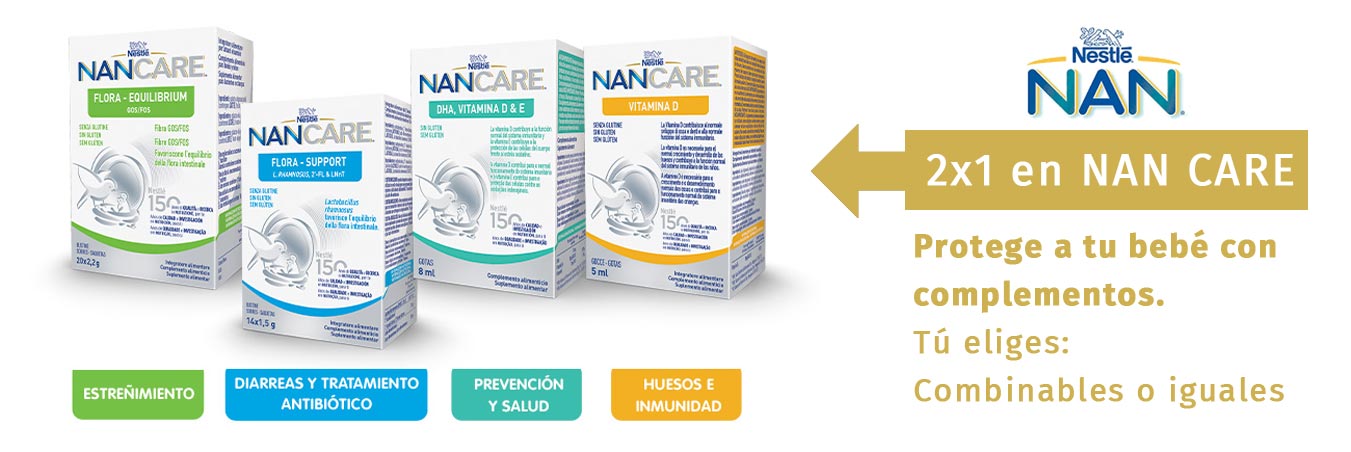 2x1 en complementos alimenticios Nestlé NAN CARE: iguales o combinables.